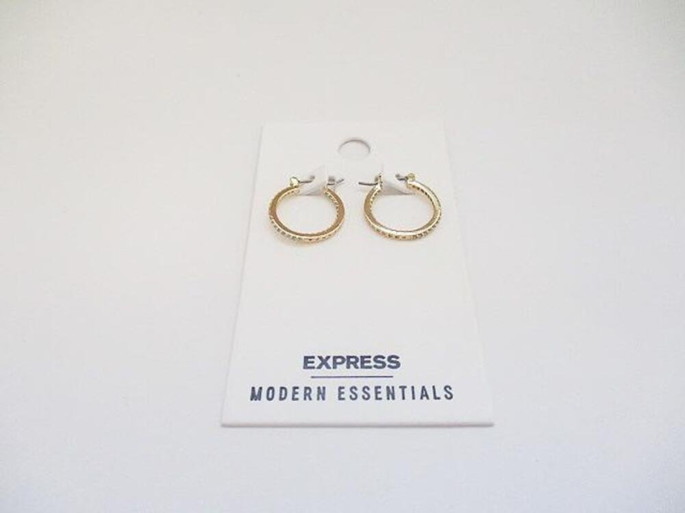 2043 NIP Express Modern Essentials 3/4" Single Hoop with Cubic Zirconia Crystals